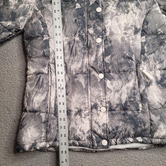 Amazon Essentials Jacket Medium Black White Marble Hooded Puffer Coat Zip NEW - Picture 9 of 11